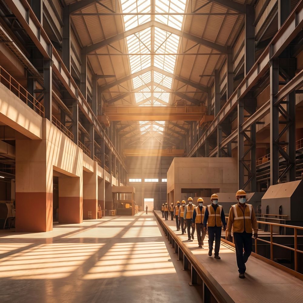 Engineers walking through an industrial plant – Colour Cube Media